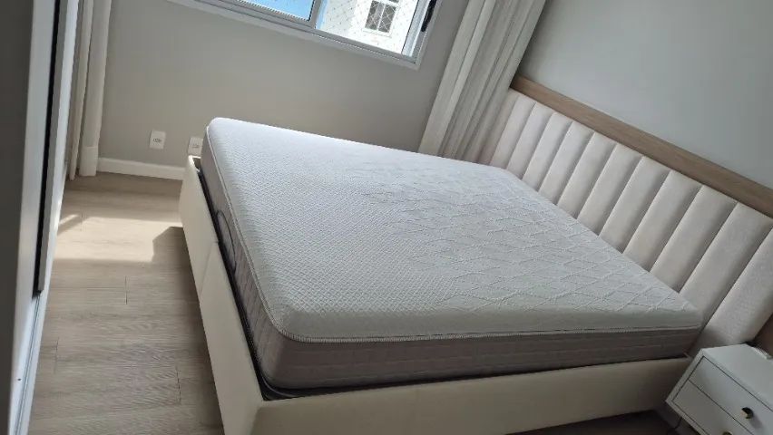 Cama Baú Queen Pilati Flat + Colchão Prime Plush Queen