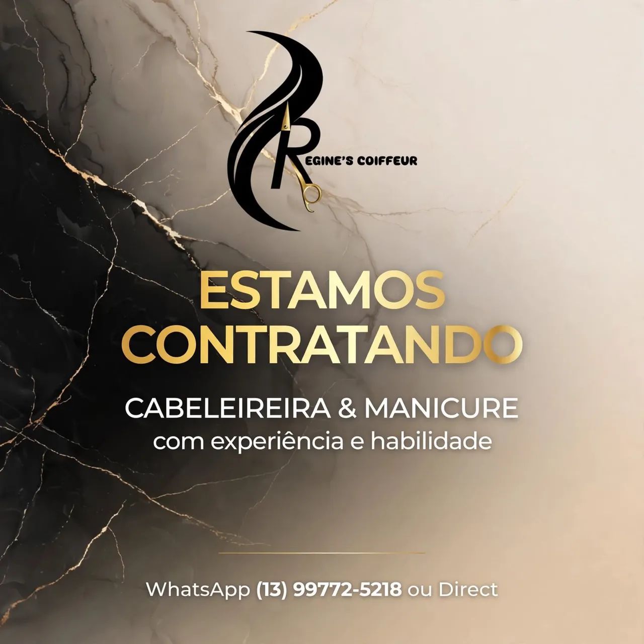 Vaga para cabeleireira e manicure 