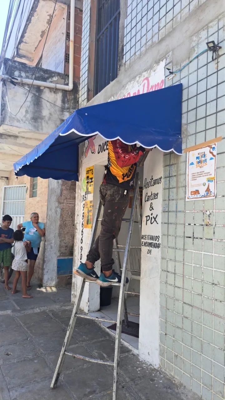 Toldo Azul para Casa (Sol e Chuva ) - Foto 2