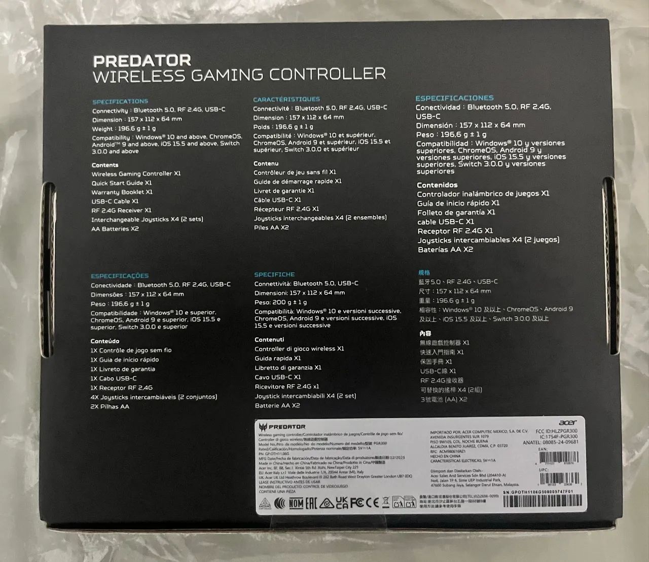 Controle wireless Pc e Nintendo Switch Acer PGR300
