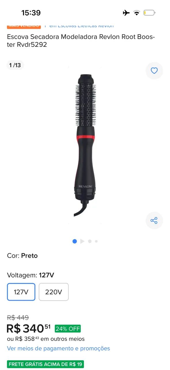 Escova modeladora 