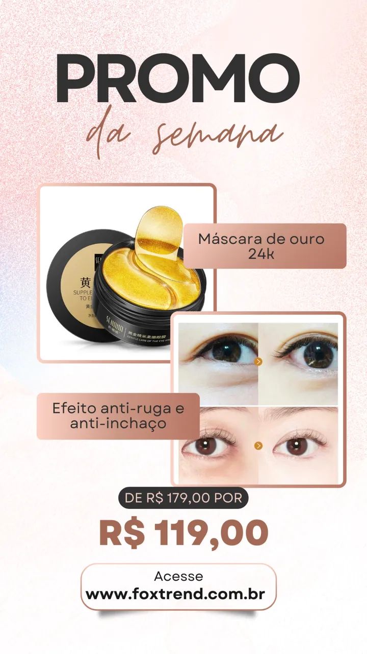máscara de olhos 24k gold com ácido hialurônico - Foto 4