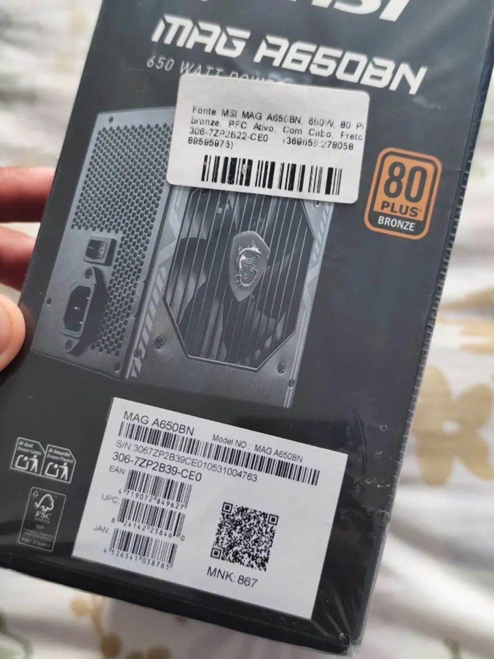 Fonte gamer Msi 650w 80 plus Mag - Foto 2