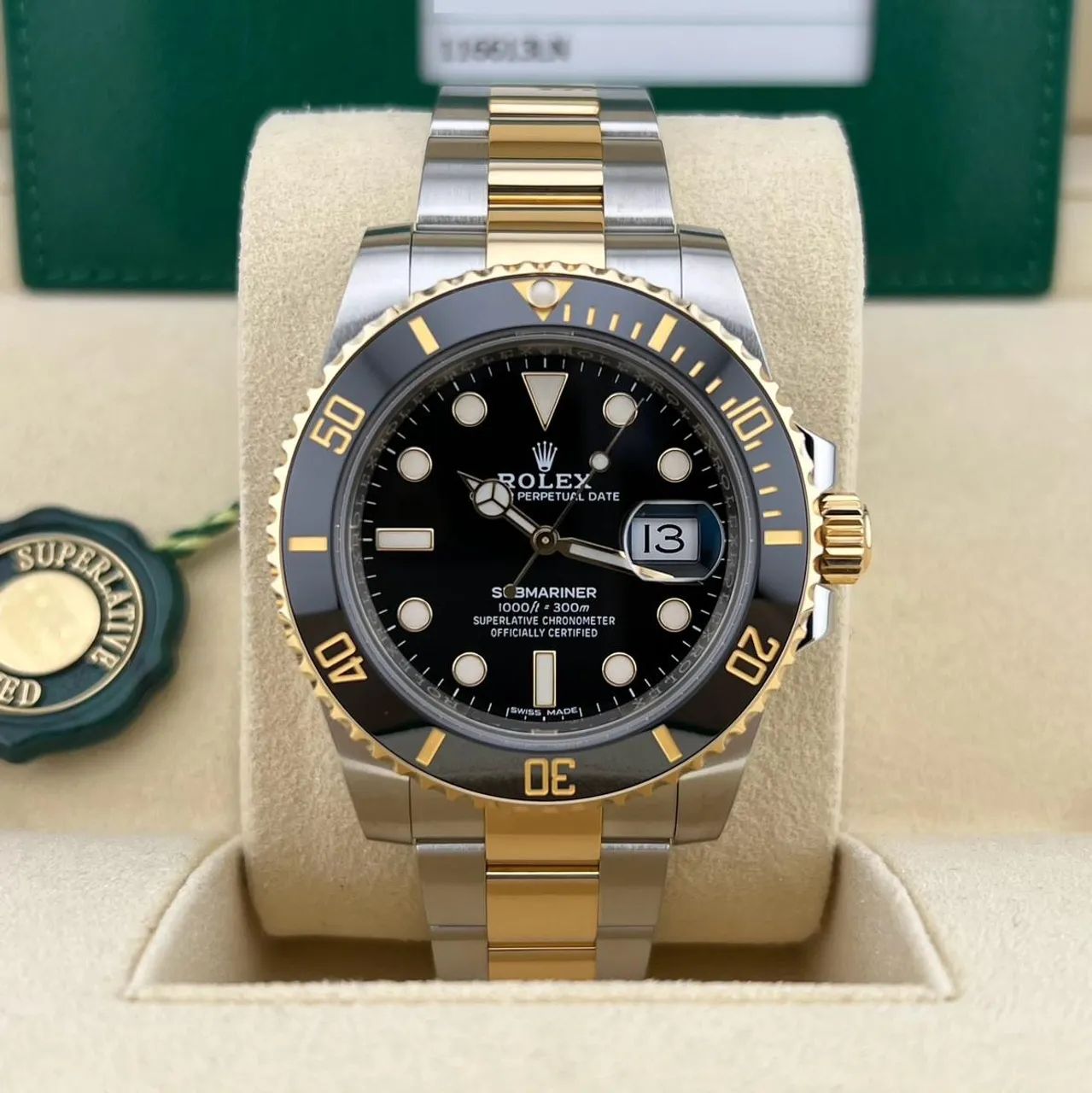 Relógio automático Rolex submariner misto dois tons novo