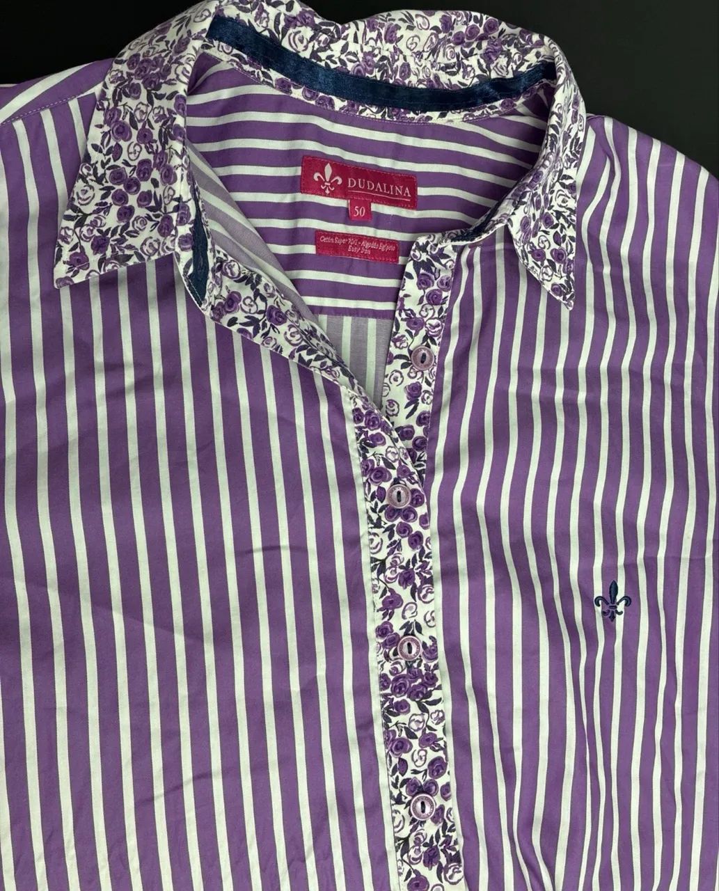 camisa dudalina listrada roxa gg - Foto 3