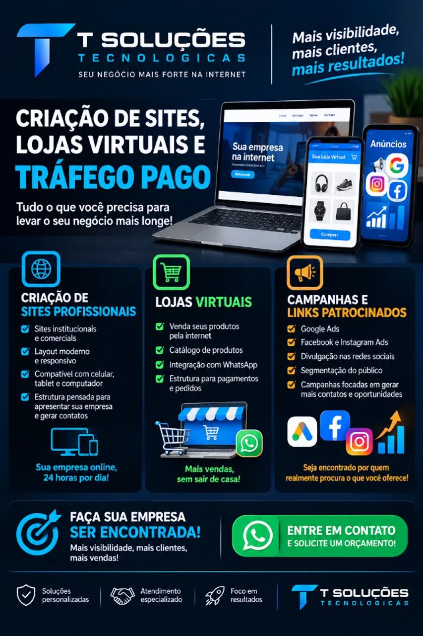 ? Criação de sites, Lojas Virtuais e Trafego pago