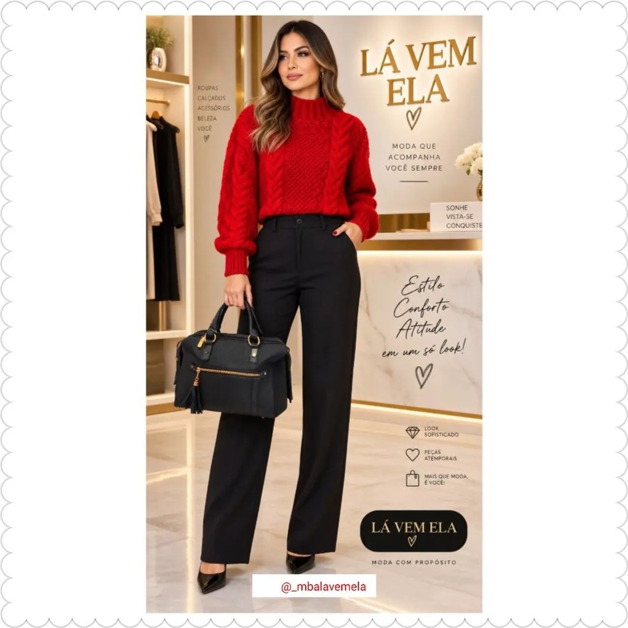 Blusa tricô com calça alfaiataria 