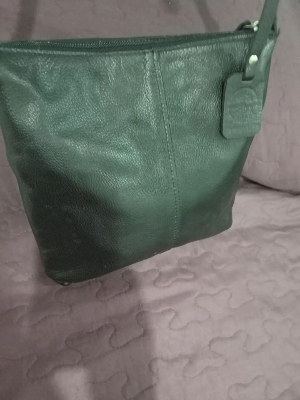 Bolsa andoria preta couro legítimo  - Foto 2