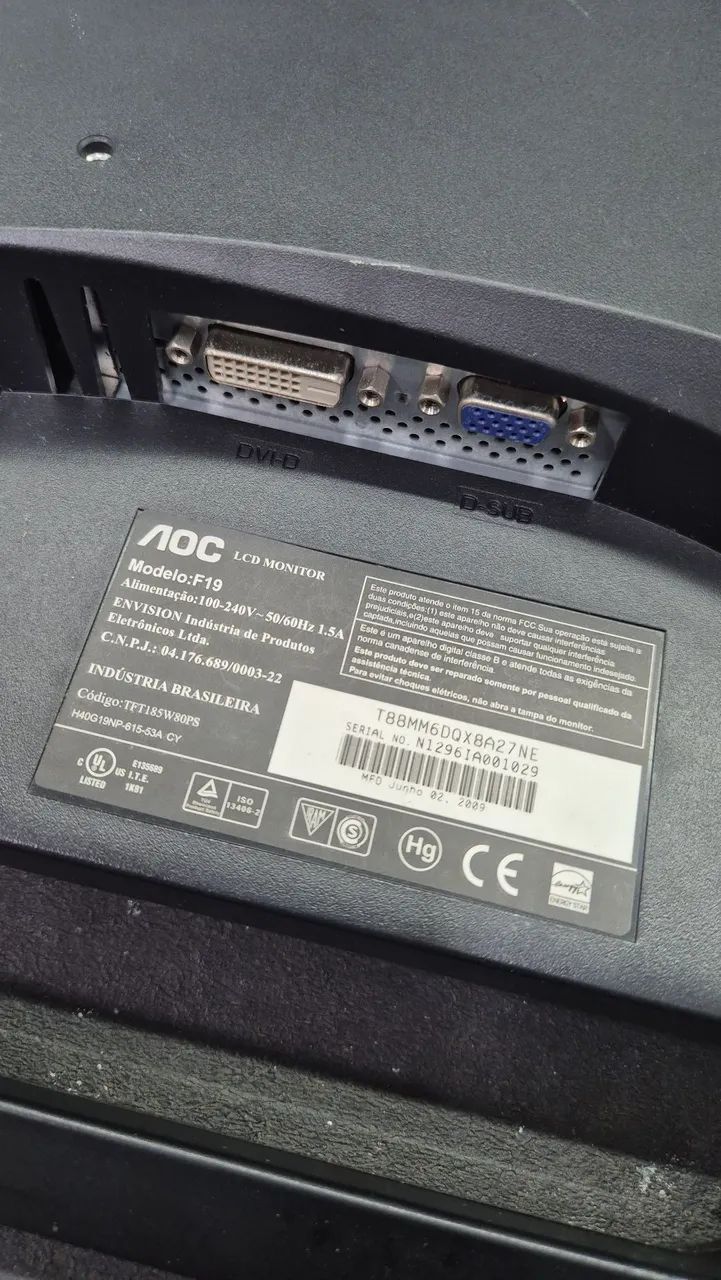 Monitor AOC 19 polegadas  - Foto 2