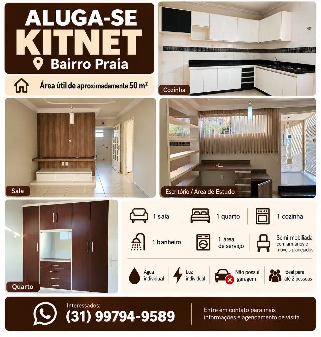 Aluguel de Kitnet semi-mobiliada