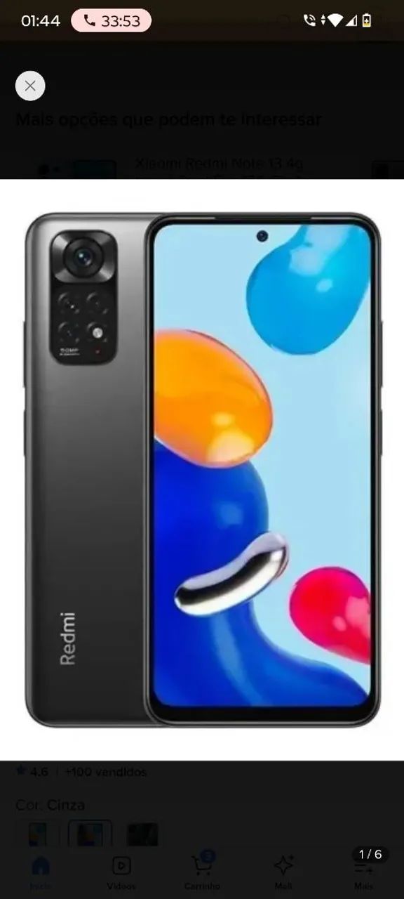 Xiaomi Redmi Note 11 pro (imagem meramente ilustrativa)