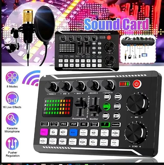Microfone Bm800 Com Braço Articulado + Kit Interface Mesa V8 - Semi novo - Foto 4