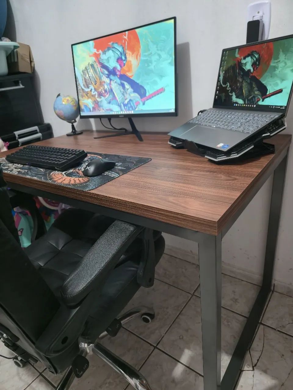 Mesa estilo industrial Escritório Home office - Foto 6