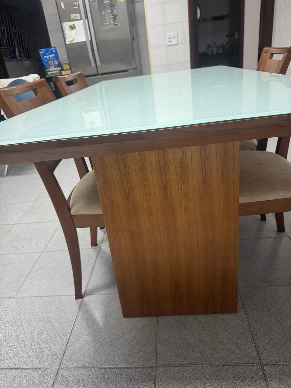Mesa de vidro e madeira 1,80 x90 - Foto 4