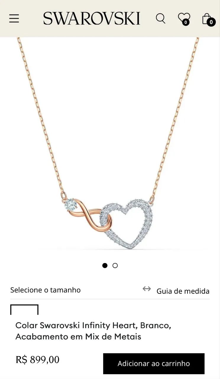 Colar Swarovski Infinity Heart - Foto 3