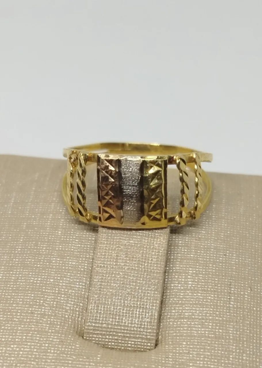 Anel Tres ouros 18k  aro 12,5  - Foto 3