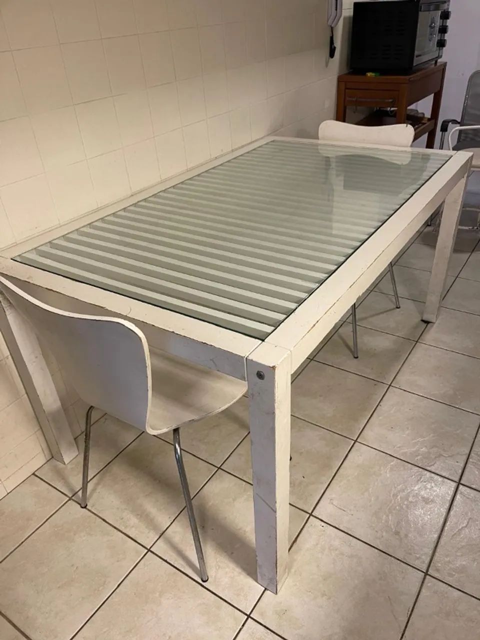 Mesa Jantar Madeira e Vidro