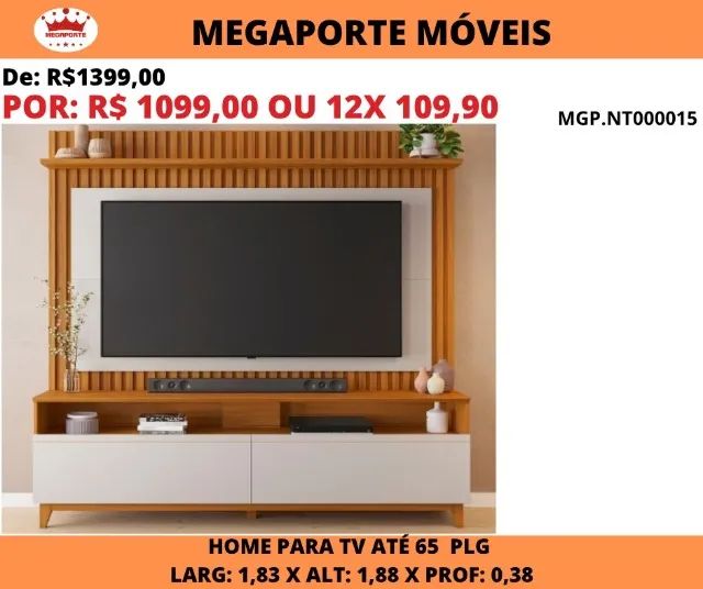 HOME DE TV ATÉ 65 POLEGADAS 