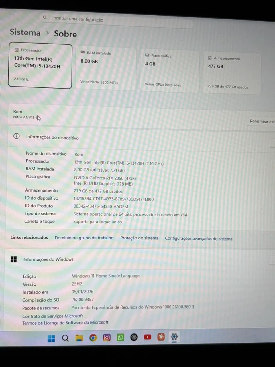 Acer Nitro V15 RTX2050 - Foto 3