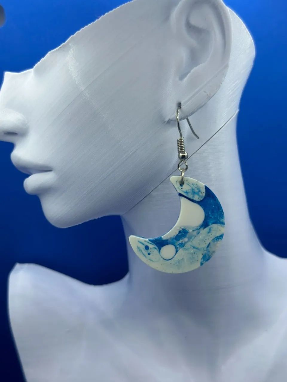 Brinco Lua Azul Marmorizada - Foto 2