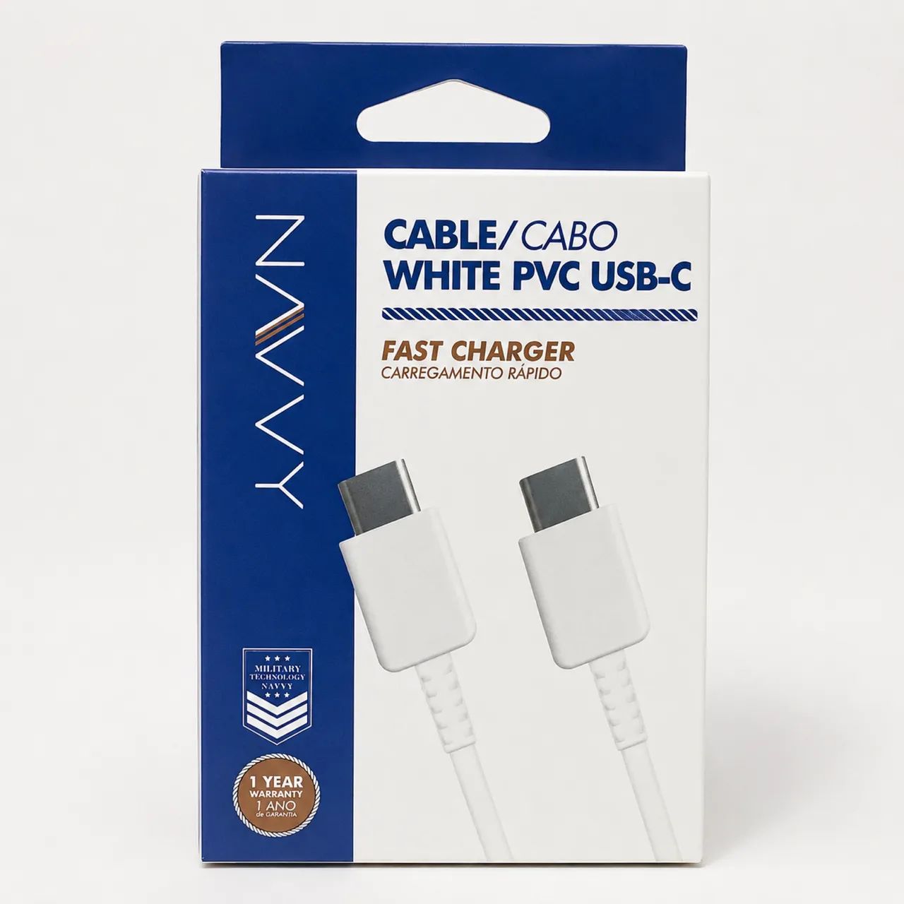Cabo USB-C para USB-C NAVVY 1 Metro - Carregamento Rápido