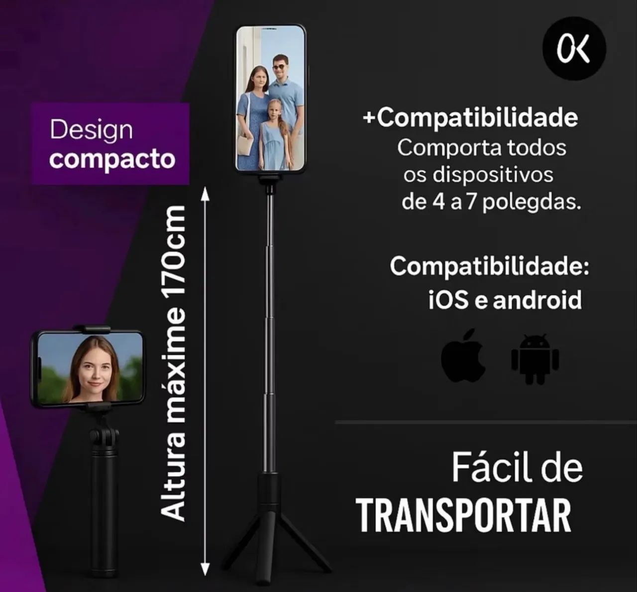 Tripé para celular - NOVO - Foto 5