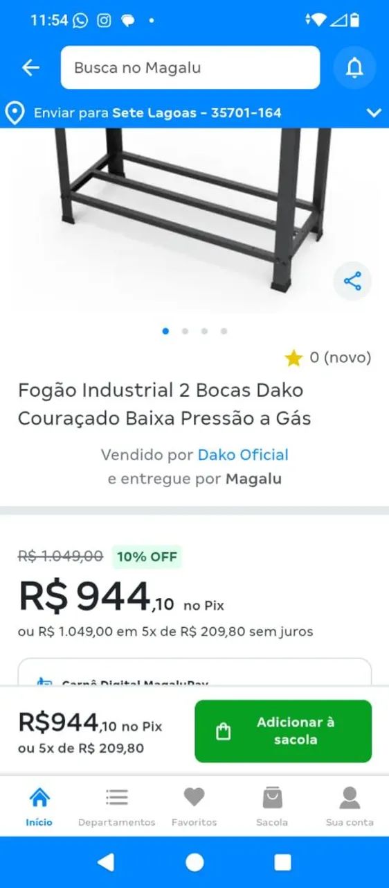 Fogão Industrial Dako 2 Bocas