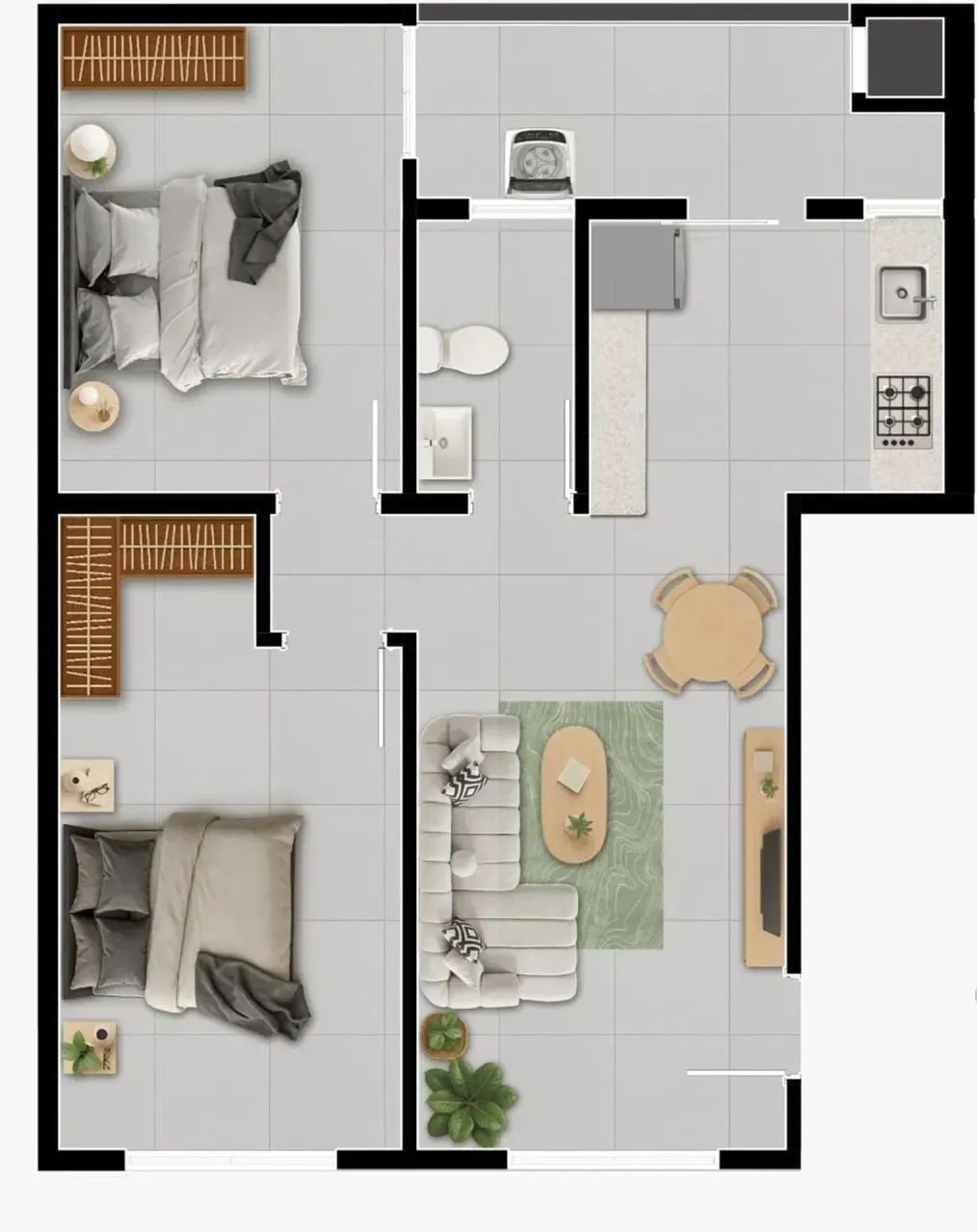 Apartamento para venda possui 53 metros quadrados com 2 quartos - Foto 5
