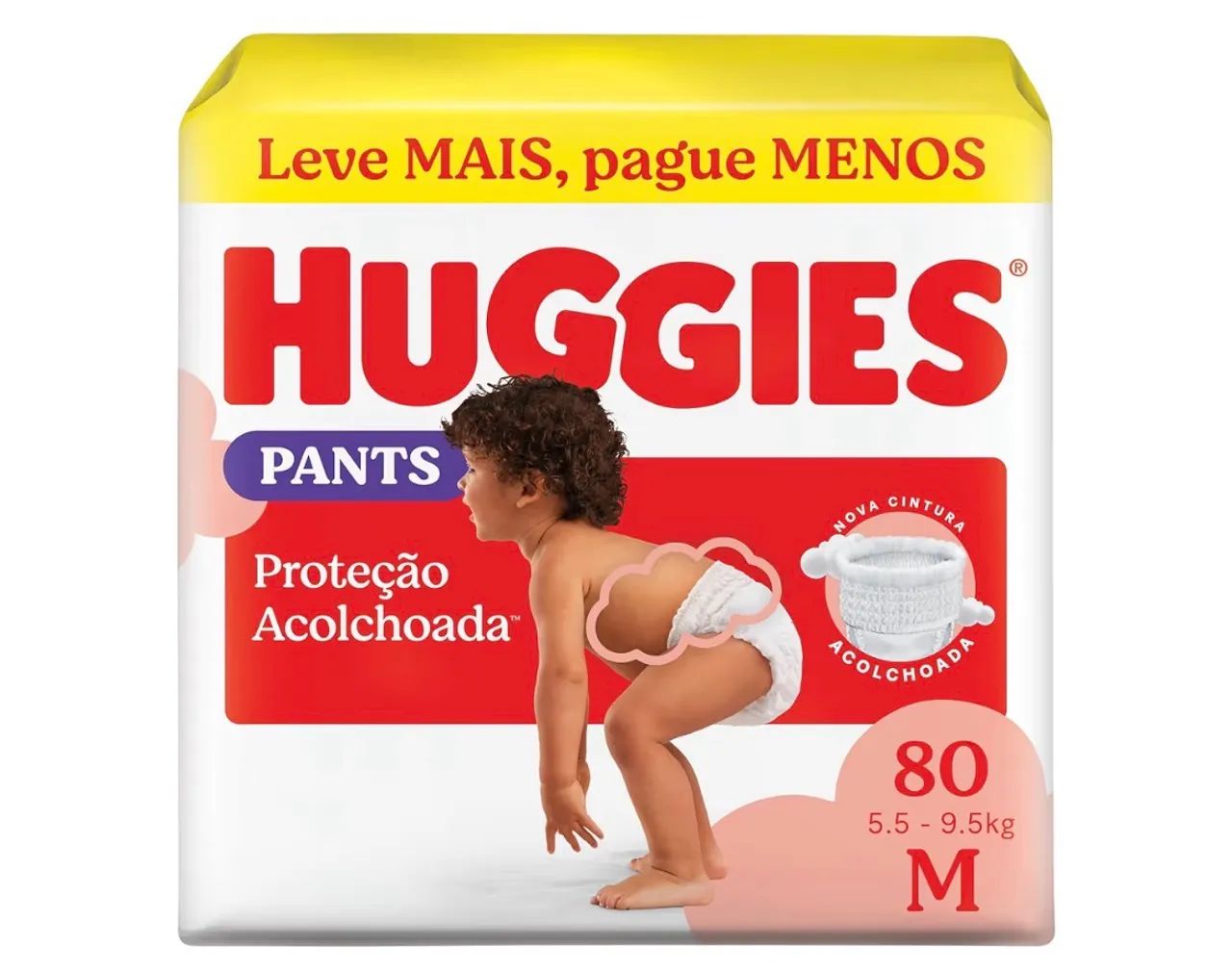 Fraldas M proteção acolchoada