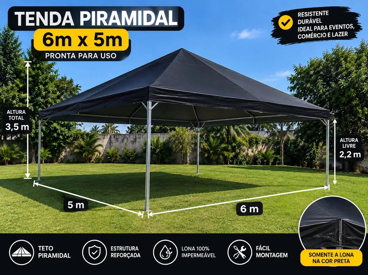 Tenda 6x5 nova sem uso  - Foto 2