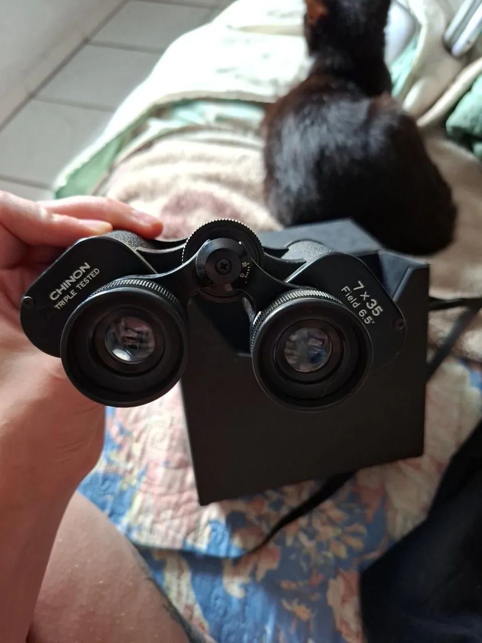 binóculo chinon triplo tested 7x35