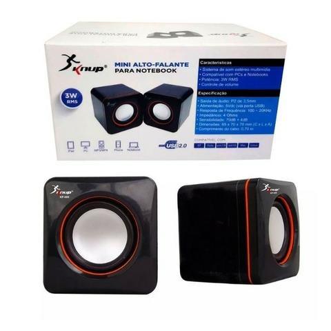 Mini Caixa de Som Portátil KP-600 Knup 3W Rms P2 Usb notebook computador - Foto 4