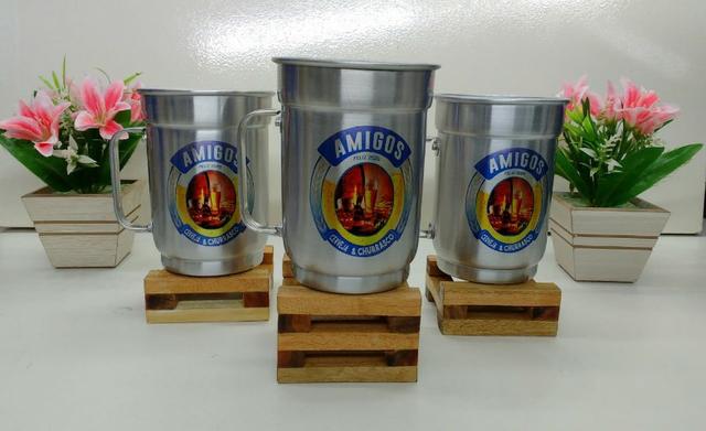 Caneca de chopp de aluminio personalizada com qualquer tema