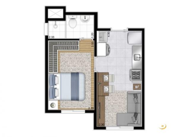 Apartamento à venda com 1 dormitórios em Cambuci, São paulo cod:4034 - Foto 3