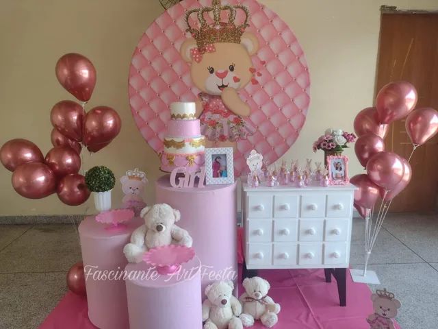 Decoração para festa CHÁ DE BEBÊ OU 1 ANO MENINA  - Foto 3