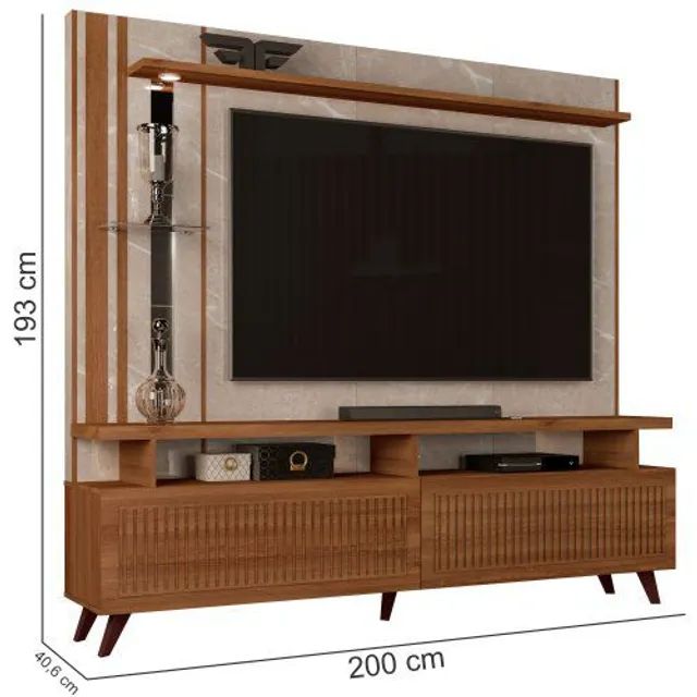 Estante  Home Theater Frade Vega para TV até 65 polegadas com LED fili - Foto 4