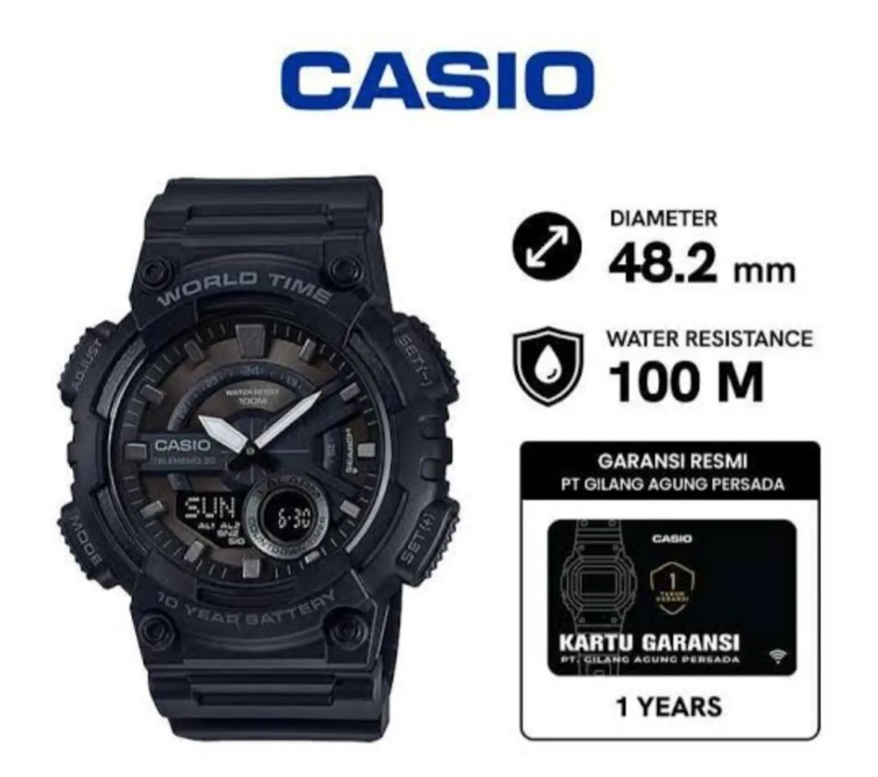 RELÓGIO CASIO STANDART AEQ-110W-1BVDF - Foto 3