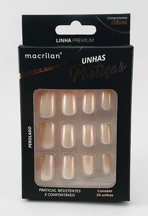 Unhas Postiças Macrilan - Perolado - Médio
