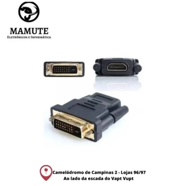 Adaptador Conector Dvi Digital Macho 24+1 Para Hdmi Fêmea