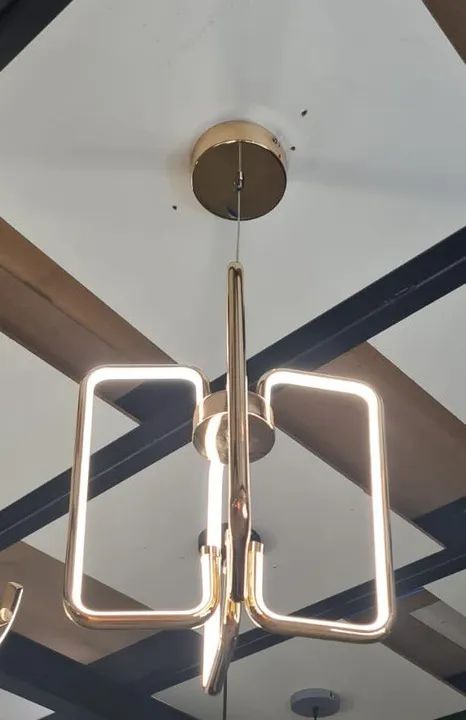 LUSTRE PENDENTE LED 36W 4000K DOURADO - Foto 3