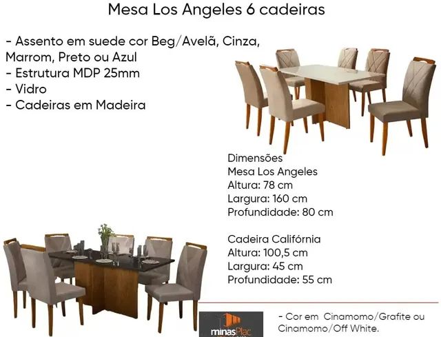 Mesa 160x80 com 6 cadeiras em madeira maciça - Foto 5