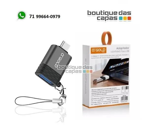 Adaptador OTG para usb-c tipo-c A Gold CBA-23 notebook iphone 15 samsung motorola xiaomi