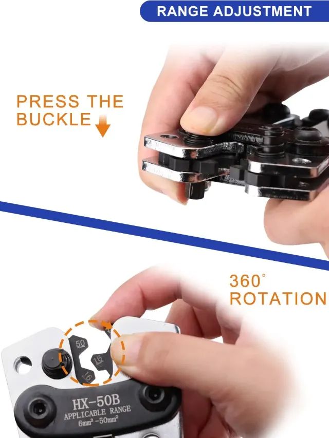 Alicate Crimpador Terminal Compressão De 6 Até 50mm2 Hx-50b - Foto 3