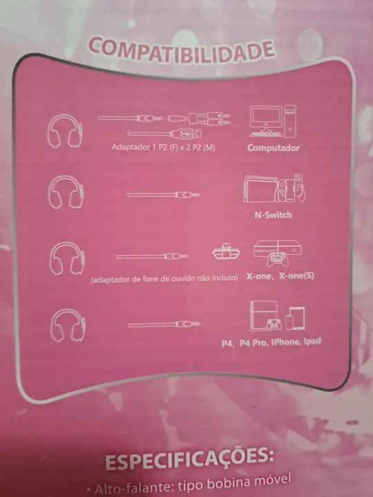 Headset Gamer Knup KP-GA04 - Rosa - Foto 2