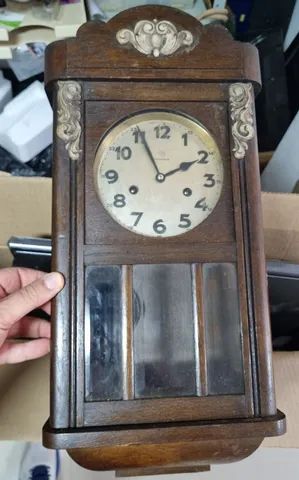 Relógio de parede carrilhão pendulo gongo Junghans revisado - Foto 2