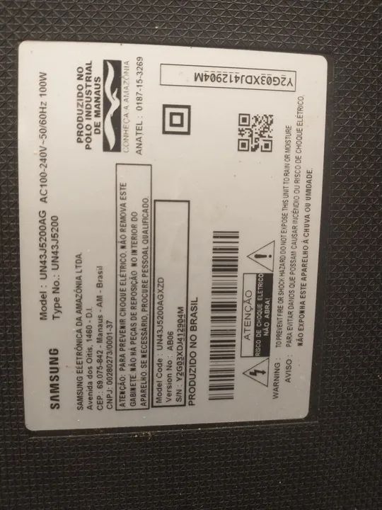 Placas TV Samsung UB43J5200AG