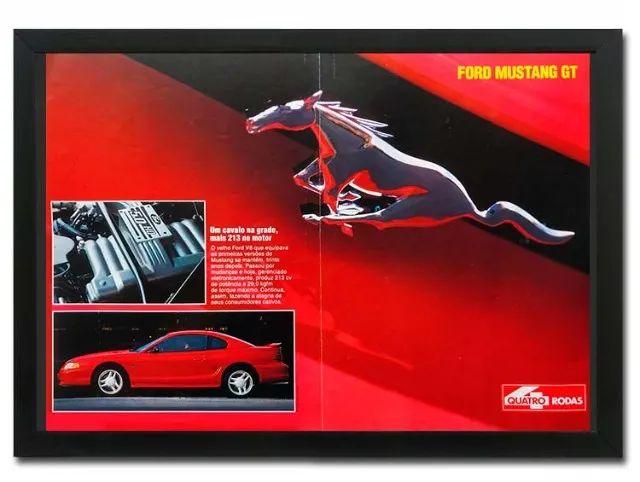 Ford Mustang GT 1995 - Quadro decorativo com pôster original de revista - Foto 2