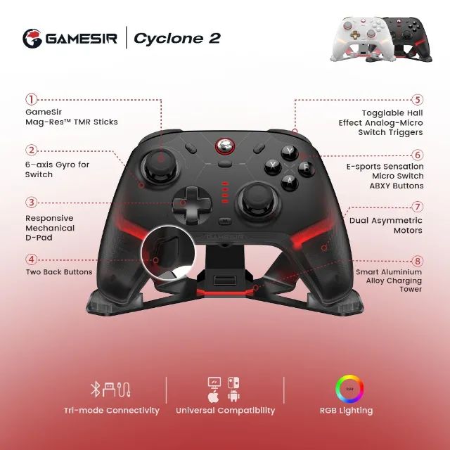 [Lacrado] Gamesir Cyclone 2 Pc Switch Android - Foto 2