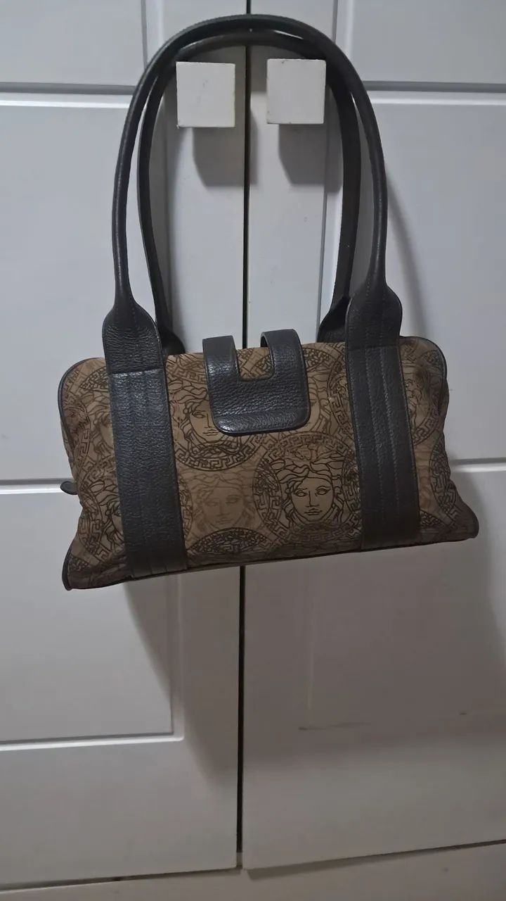 Bolsa Versace Original em Couro e tecido - Foto 3