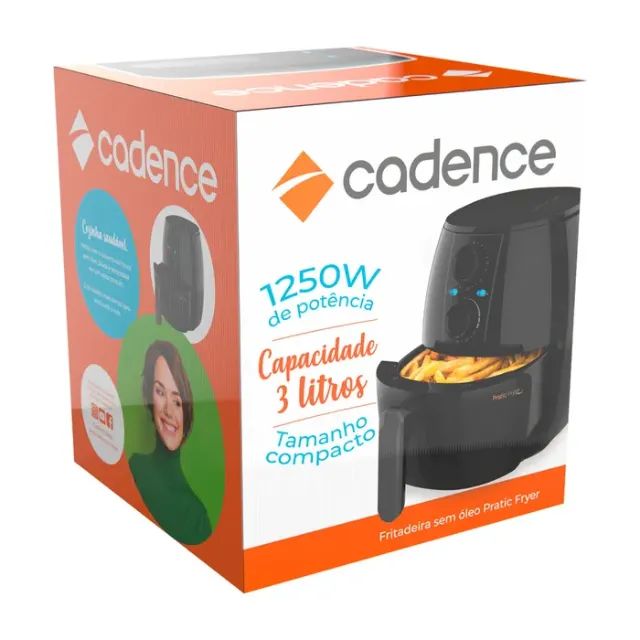 Fritadeira Air Fryer 3,0L 127V Preta Cadence - Foto 2